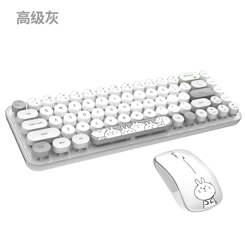 MOFII Wireless Keyboard and Mouse Set Office Cute, Compact and Portable Set Silent Keyboard Office Keyboard Suitable for PC MAC