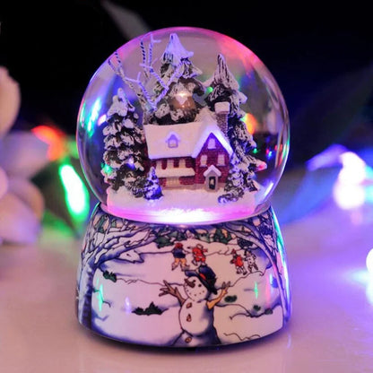 Custom animated Led lighted house Christmas spinning water globe