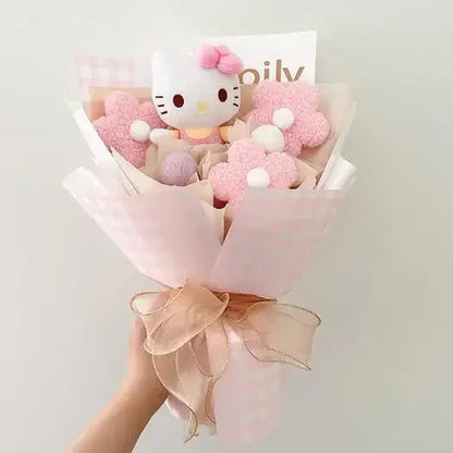 Christmas Gifts Sanrio Plush Cartoon  Bouquet My Melody Kuromi Cinnamoroll Kt Cat Plush Doll Toy Valentine Graduation Gifts