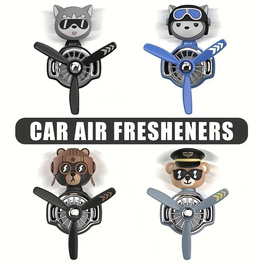 Head shaking rotating plane cool bear pilot car air fresheners accessories decoration funny aroma diffuser perfume fragrance men