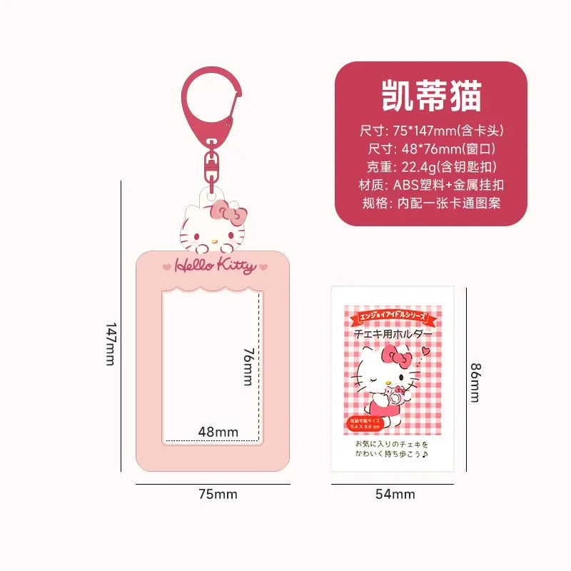 Sanrios Kuromi Cinnamoroll Purin Dog Photocard Bag Cute Cartoon My Melody Card Holders Student Id Credit Card Storage Case Bag