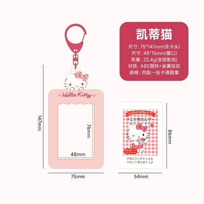 Sanrios Kuromi Cinnamoroll Purin Dog Photocard Bag Cute Cartoon My Melody Card Holders Student Id Credit Card Storage Case Bag