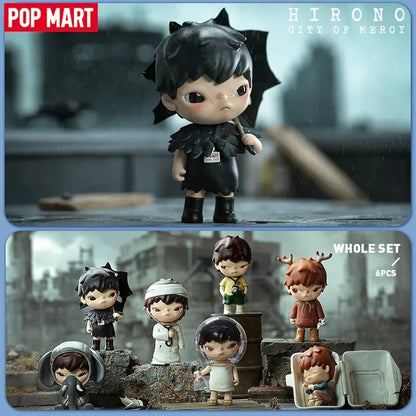 POP MART Hirono City of Mercy Series Anime Action Figure Guess Bag Ornament Figurines Home Decor Desktop Dolls Model Girls Gift