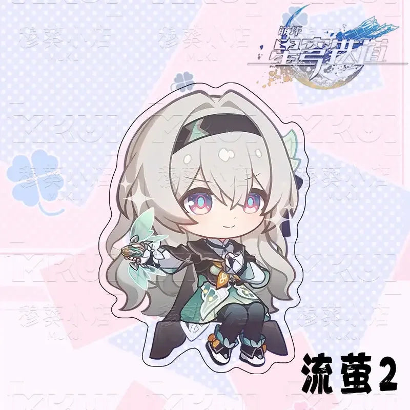 Honkai:Star Rail Boothill Jade Live Broadcast Guest Or Host Magnetic Sofa Sitting Character Acrylic Fridge Sticker Desk Ornament