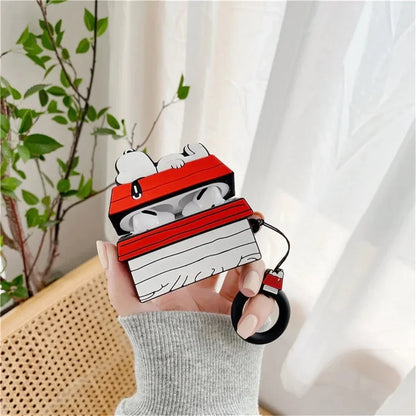 MINISO Snoopy Earphone Case for Airpods Pro 1 2 3 Cartoon Silicone Wireless Bluetooth Earbuds Protective Cover With Lanyard Gift