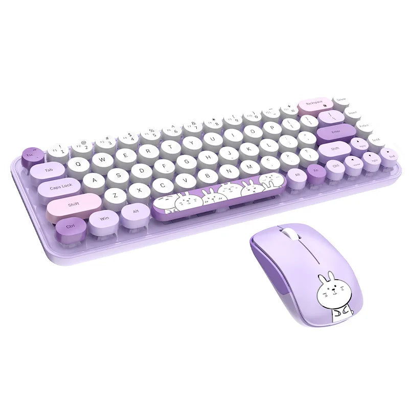 MOFII Wireless Keyboard and Mouse Set Office Cute, Compact and Portable Set Silent Keyboard Office Keyboard Suitable for PC MAC