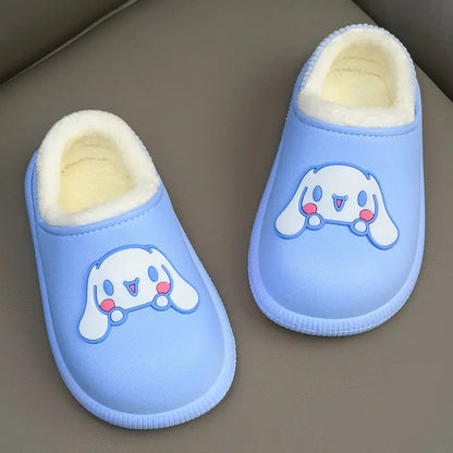 kuromi cartoon slippers cute Cinnamoroll My melody girls home waterproof soft comfortable autumn and winter warm cotton shoes