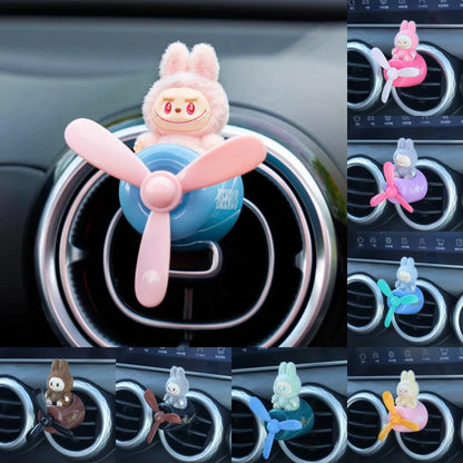 Labubu The Monsters Have A Seat Mengli Car Aromatherapy Doll Car Air Outlet Small Aircraft Cartoon Ornament Decoration Gift