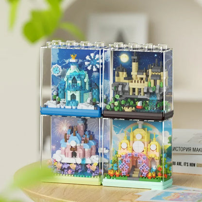 Frozen Castle Micro Building Blocks Magic Castle Disney Assembled DIY Model Mini Brick Figure Toys For Home Decoration