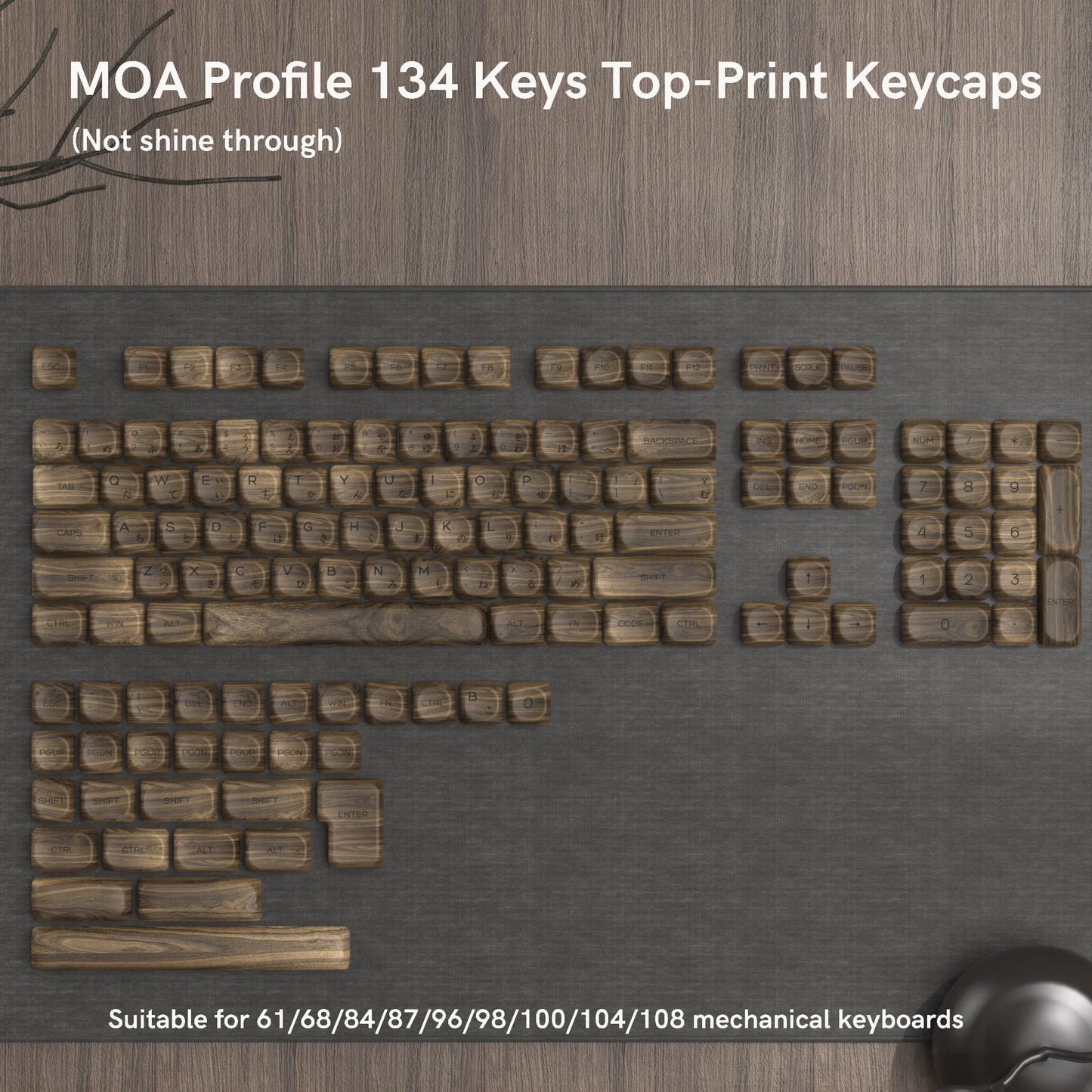 134 Keys MOA Profile Gradient Purple PBT Keycaps Customs Dye Sub Key caps for 61/87/104 Cherry MX Gaming Mechanical Keyboard