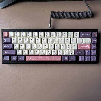 Purple Cherry Keycaps Dye Sub German Korean Spanish Arabic French Russian ISO ANSI Big Set Key Caps For Mechanical Keyboard