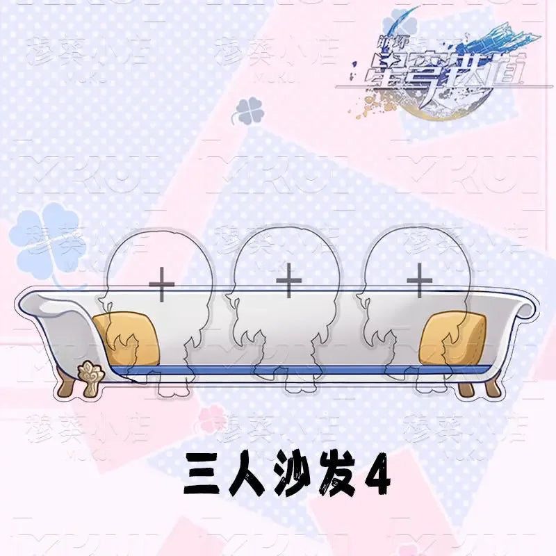 Honkai:Star Rail Boothill Jade Live Broadcast Guest Or Host Magnetic Sofa Sitting Character Acrylic Fridge Sticker Desk Ornament