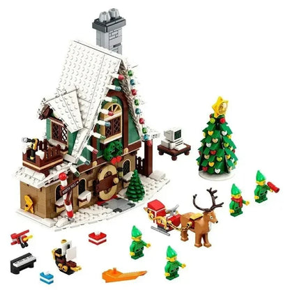 In stock Creative Expert 10275 Winter Village Club House Santa Sleigh Christmas Tree Building Blocks For Boy Christmas Present