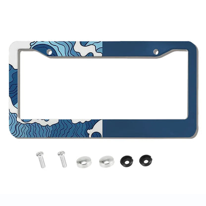 Beautiful oil painting with screws license plate holder car decoration aluminum alloy car parts American specifications A8/13