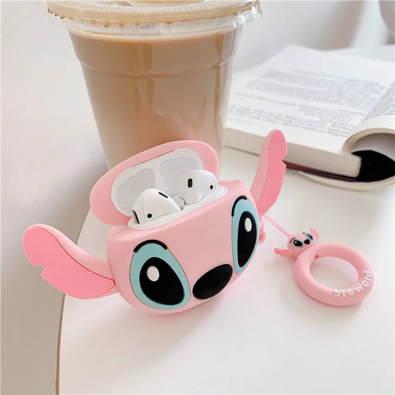 Cute Cartoon Stitch Silicone Cases For Airpods 1 2 3 Protective Bluetooth Wireless Earphone Charging Cover For Airpods Pro Pro2