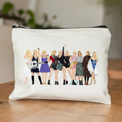 Eras Tour Cosmetics Bag swiftie Albums Toiletry Bags TS Merch Portable Travel Storage Pouch Travel Lipstick Bag Makeup Case