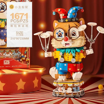 LOZ small particle puzzle building blocks acrobatic clown squirrel model toy doll decoration