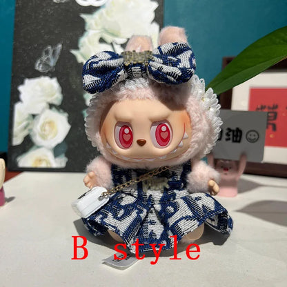 Customized Labubu V1 V2 Branded Knitted Sweater Labubu Pendant, Cute Style Dress Handmade Custom Luxury Clothes, Cute Doll Shoes