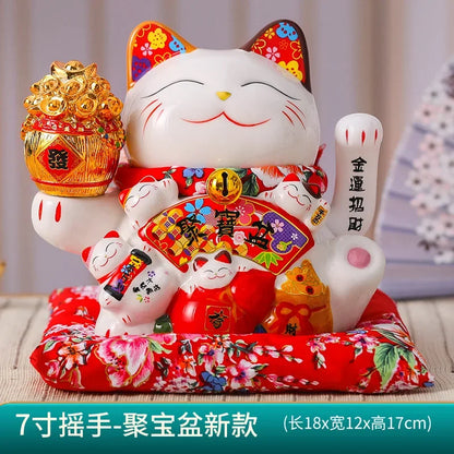 2023 Lucky Cat Decoration ornaments Lucky Cat Radio Wave Treasure Shop Gift China Good Luck Home Decoration Craft Gift