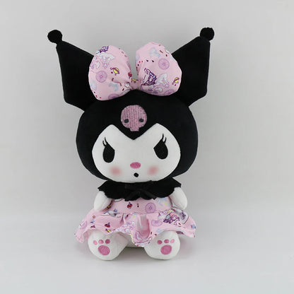 Sanrio Cartoon Kawali Kuromi Hello Kitty My Melody Cinnamoroll Pillow Plush Toys Soft Stuffed Dolls for Kids Birthday Gifts