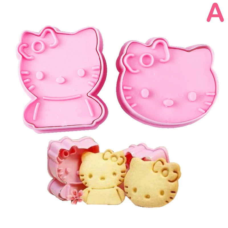 3D Plastic Cookie Cutter Set Mousse Cookie Stamp Pressure Fondant Cake Decoration Baking Tools Party Supply Hello Kitty