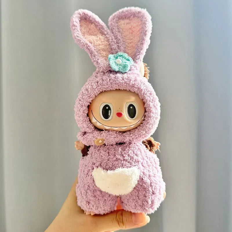 Handmade Mini Plush Doll'S Hat for 17cm Labubu Idol Dolls Cute No Doll Accessories For Korea Kpop Exo Clothing Hoodie Kawaii Hat