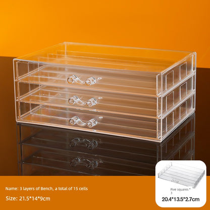 Transparent Large Capacity Drawer Ring Necklace Jewelry Box