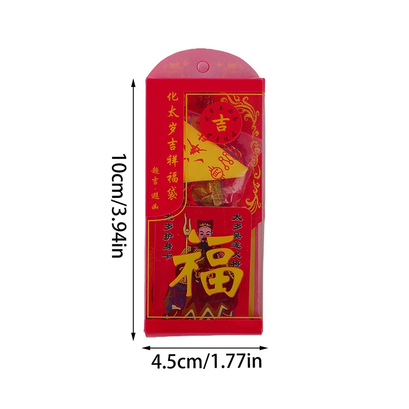 2025 Tai Sui Amulet Lucky Bag Feng Shui Prayer Gold Card Exorcism Protection Buddha Gift Amulet Safe Bring In Wealth Treasure