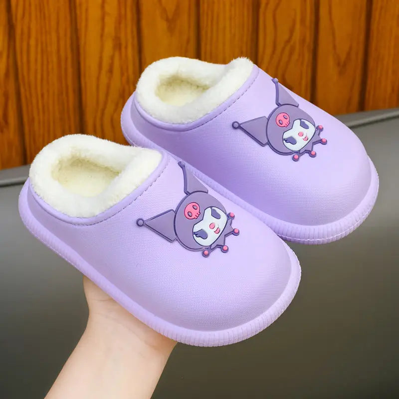 kuromi cartoon slippers cute Cinnamoroll My melody girls home waterproof soft comfortable autumn and winter warm cotton shoes