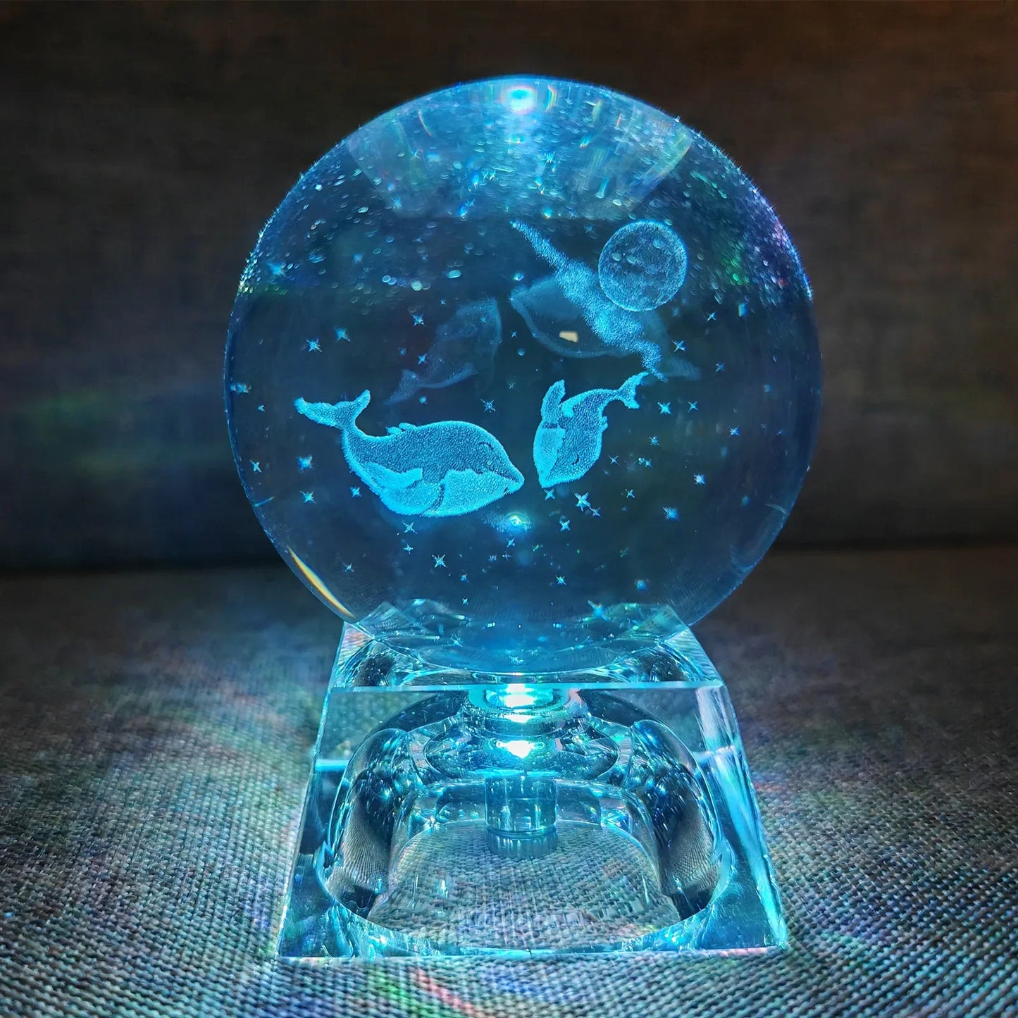 LED Crystal Ball 3D Solar System Planets Crystal Ball Glass Ball Home Decoration Valentine's Day Gift Ornament