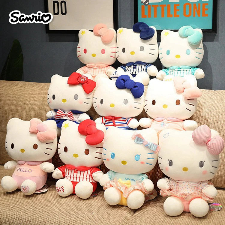 Sanrio Hello Kitty Kuromi Throw Pillow Baby Stuffed Toys Anime Cat Plush Toys Plushie Kids Gifts Children Dolls For Girls Boys