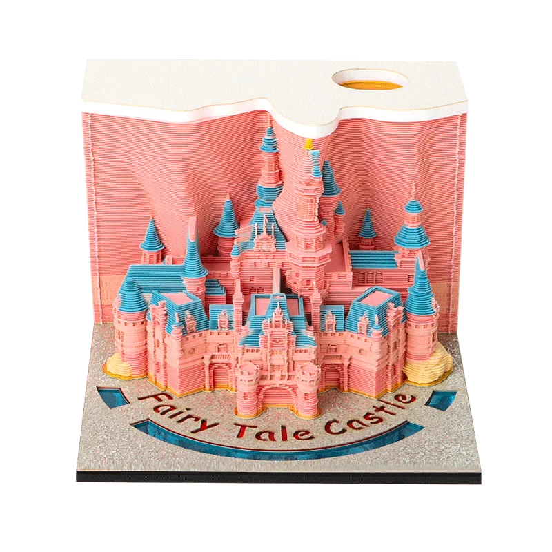 Omoshiroi Magic Castle 3D Notepad 2025 Calendar Memo Pad Block Notes Hary Design Note Paper Stationery Accessories Novelty Gift