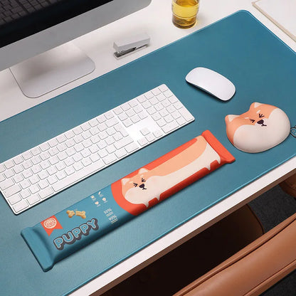 Mouse Pad Wrist Rest Keyboard Wrist Rest 3D Dog Cute Kawaii Mousepad Memory Foam Keyboard Hand Rest Pad Computer Mouse Pads Gel