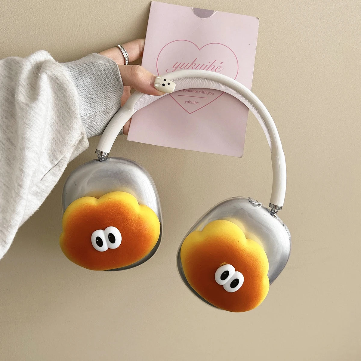 Cute Cloud Bread Earphone Case Suitable for AirPods Max Protective Case Headworn Bluetooth Earphone Accessories