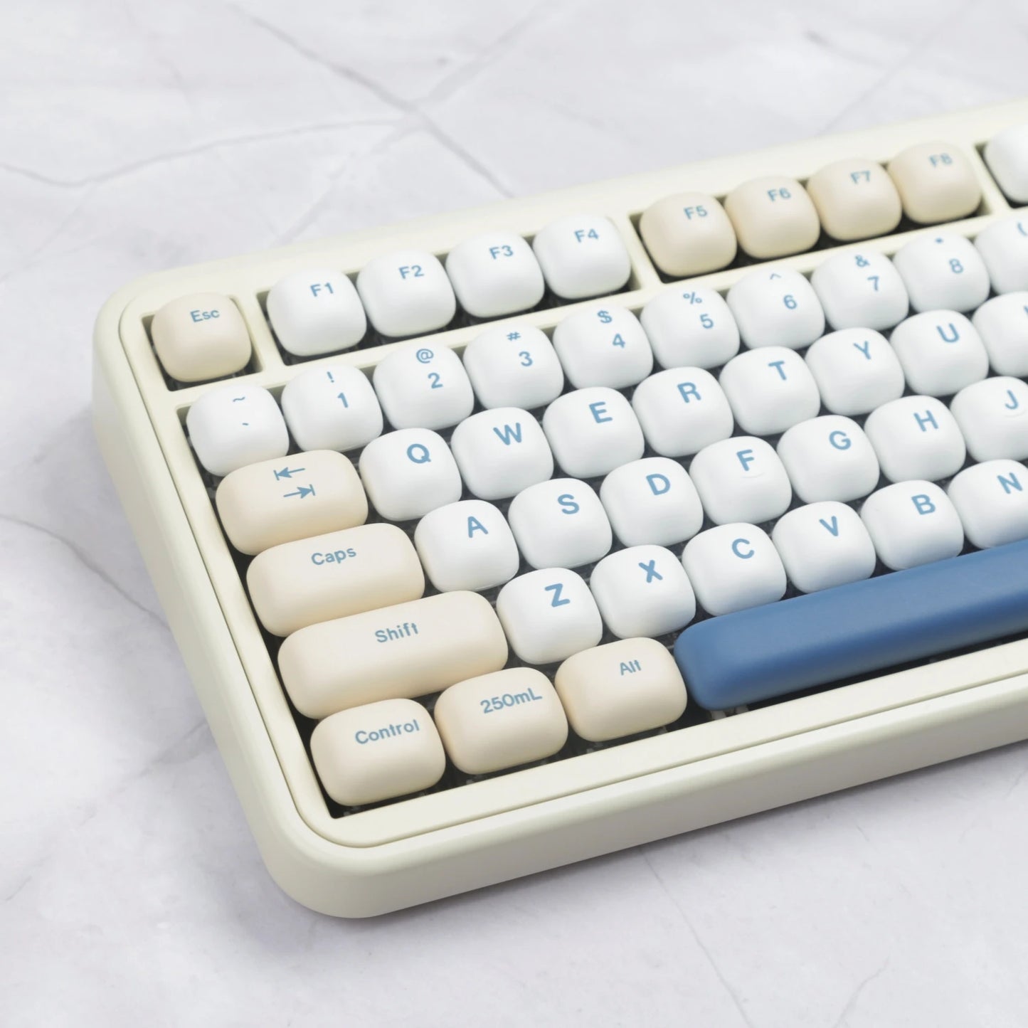 MOG Keycaps Pbt Dye-Sub Big Set Key Caps Soy Milk GMK For Mechanical Keyboard 7u Alice Split Layout Wooting Hi75 Customized