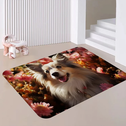 Cute Dog Long Rugs Cheaper Anti-slip Modern Living Room Balcony Printed Bedside Area Rugs