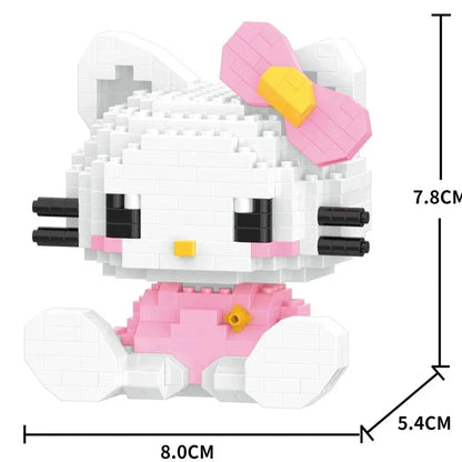 KEEPPLEY Sanrio Anime Hello Kitty My Melody Cinnamoroll Pompompurin Kuromi Building Blocks Girl Kid Holiday Christmas Gift