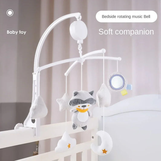 Baby Crib Mobile Bed Bell Rattle Toys 360° Carousel Bracket Stuffed Plush Animals Toys Coax a Newborn Baby Bed Bell Hanging Toys