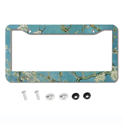 Beautiful oil painting with screws license plate holder car decoration aluminum alloy car parts American specifications A8/13