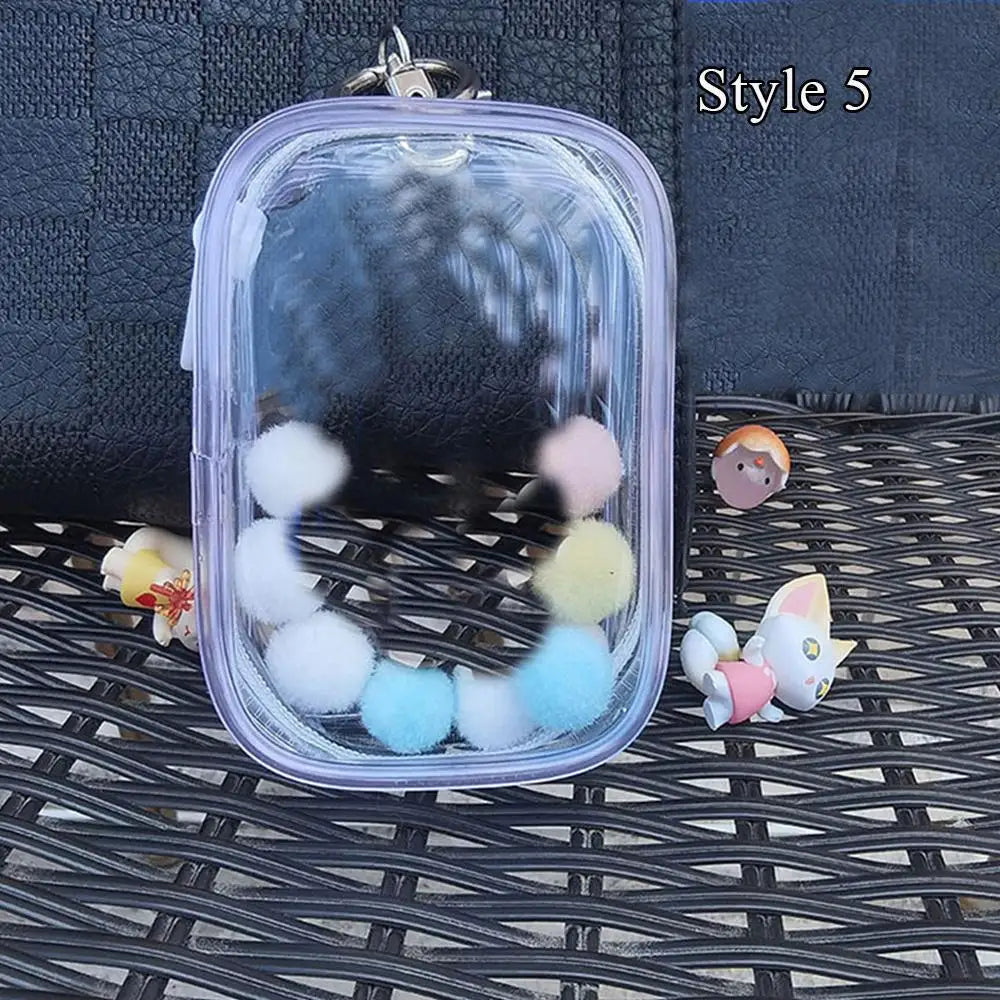 Jewelry Organizer Transparent Storage Box Pouch Mystery Box Keychain Bag Storage Case Thicken Wallet Cute Doll Bag Organization