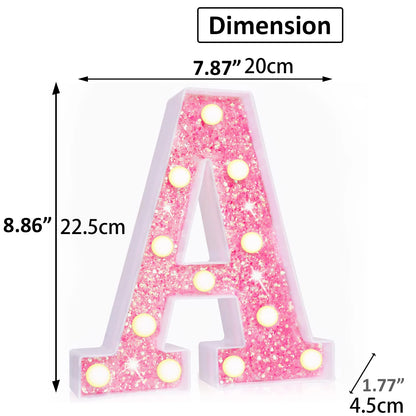 NEW DIY LED Letter Lights Glitter Alphabet Light Up Letter Sign Night Light Gifts Birthday Wedding Christmas Party Decoration