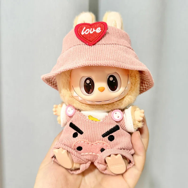 17cm Labubu II Idol Dolls Sitting Party Cute Mini Plush Doll'S Clothes Outfit Accessories For Korea Kpop Exo Clothing DIY Gift