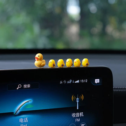 5Pcs Cute Mini Ducks Car Interior Decoration Auto Rearview Mirror Dashboard Ornaments For Woman Man Gift Car Accessories