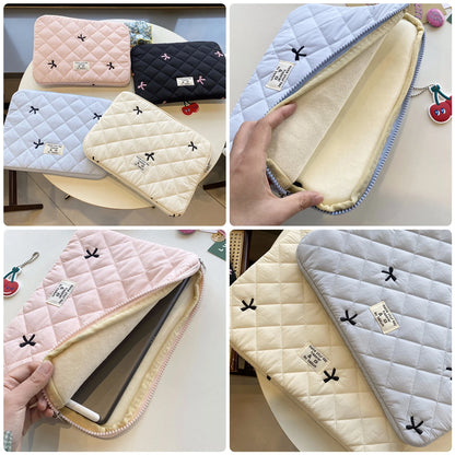 Bowknot Laptop Bag 11 13 14 15 16 Inch Sleeve Case For iPad Air Macbook Pro Lenovo Samsung Xiaomi Huawei Hp Dell Notebook Pouch