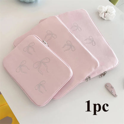 Bowknot Laptop Bag 11 13 14 15 16 Inch Sleeve Case For iPad Air Macbook Pro Lenovo Samsung Xiaomi Huawei Hp Dell Notebook Pouch