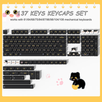 133 Keys MAO Profile  Cute Bear PBT Keycaps Customs Dye Sub Key caps for 61/87/104 Cherry MX Switch Gaming Mechanical Keyboard