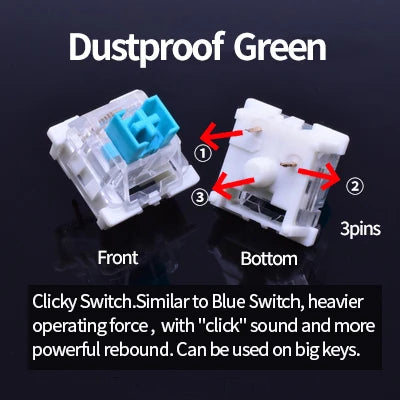 Outemu Switch for Keyboard 3Pin Dustproof Linear Tactile Clicky Silent Switches for MX Mechanical Keyboards Gaming Switch DIY