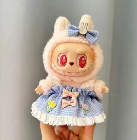 Plush Doll'S Clothes Outfit Accessories For Korea Kpop Exo Labubu v1 v2 Idol Dolls siting party Candy plaid skirt Clothing Gift