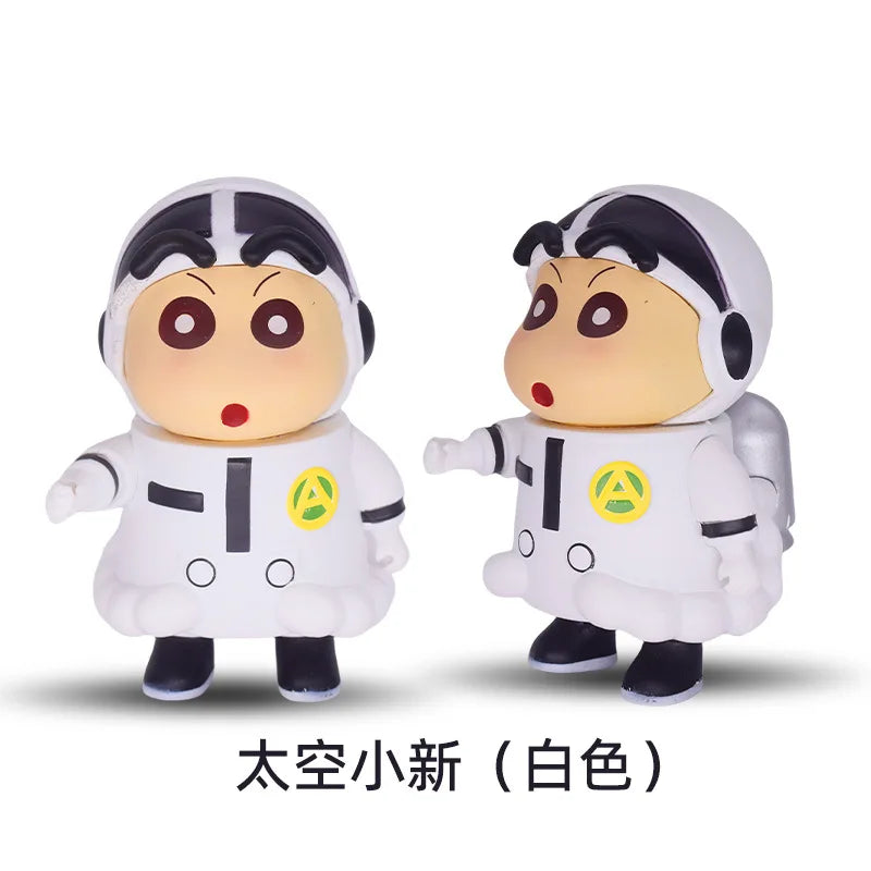 New 6Types Crayon Shin-chan peripherals Nohara Shinnosuke Kasukabe Space Defense Force model doll ornaments