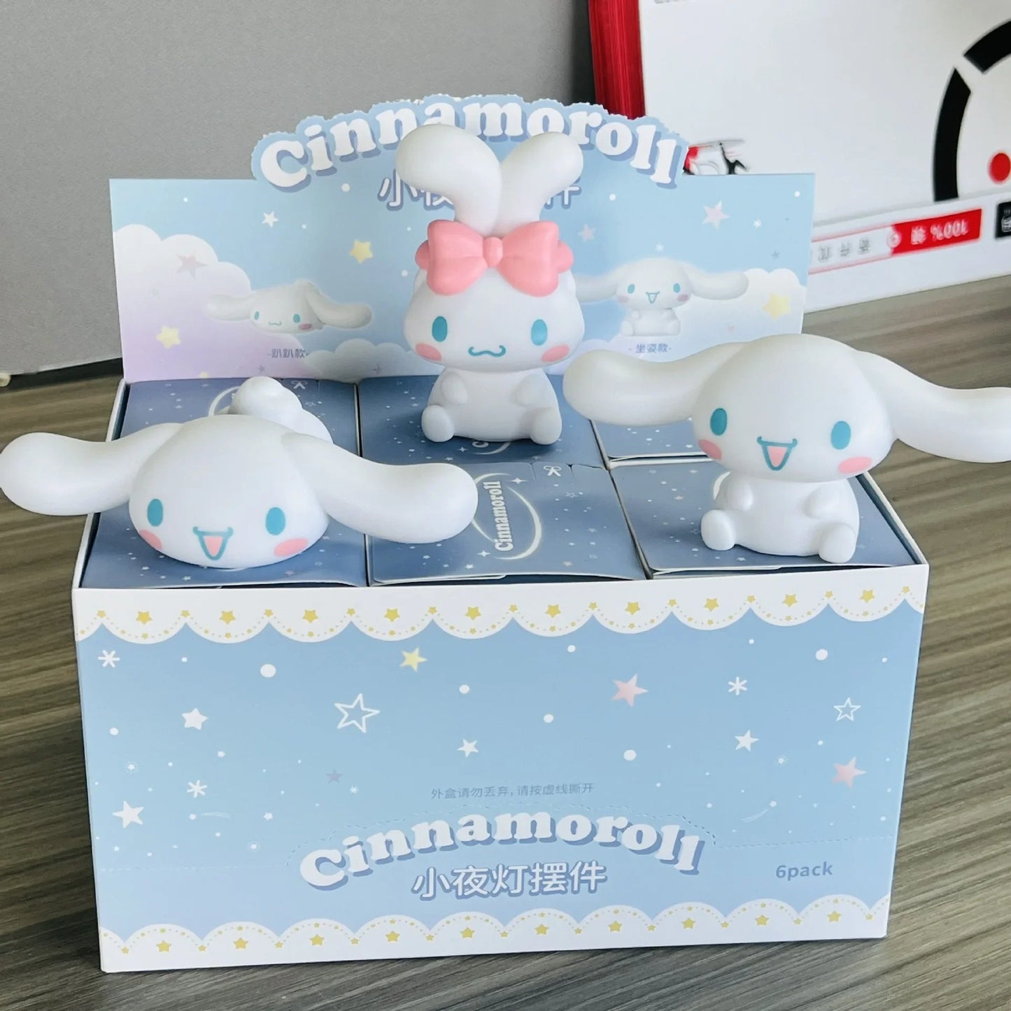 New Sanrio Blind Box Kawaii Cinnamoroll Figures Toy Light Night Home Decoration For Fans Children Christmas Gift